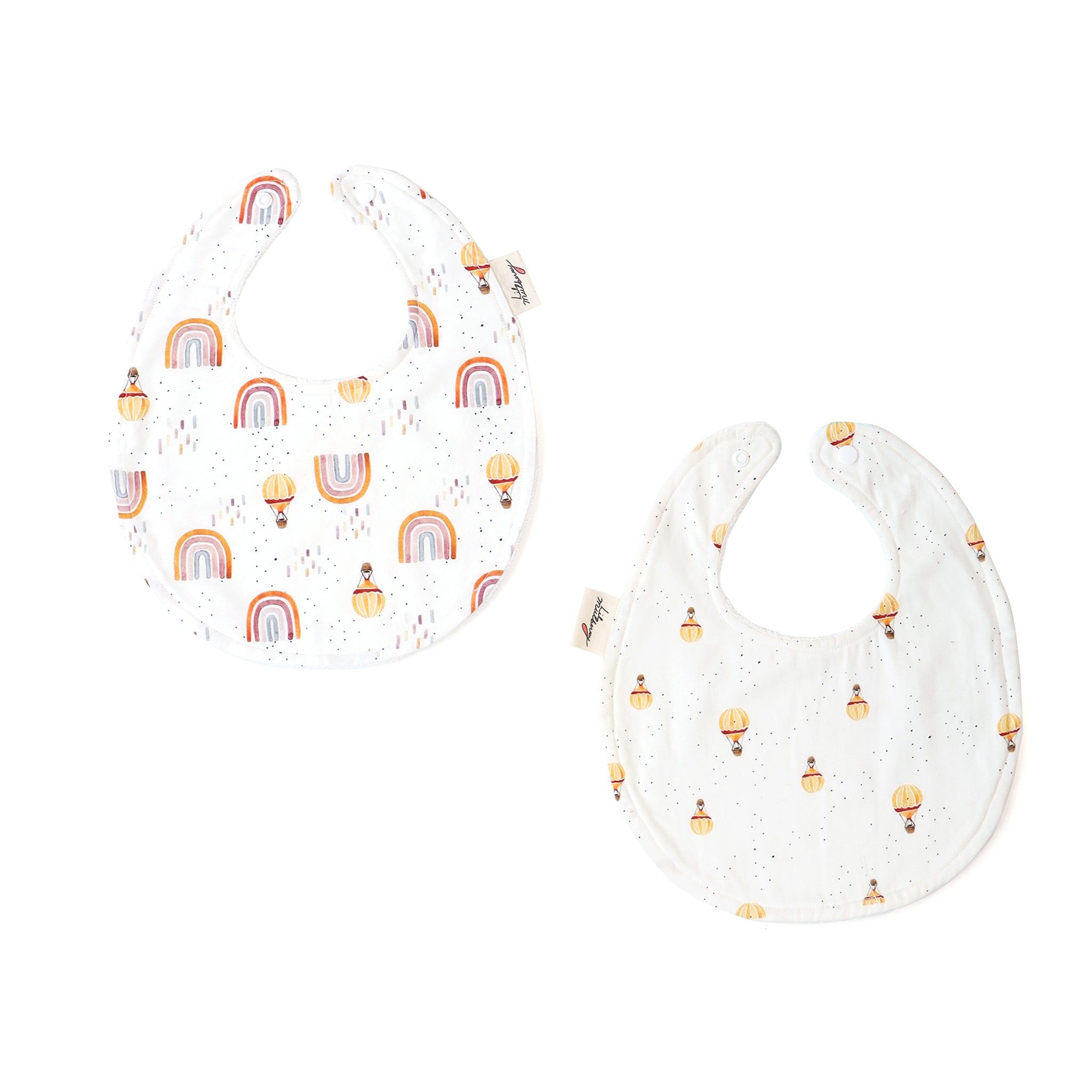 Whimsical Rainbow Organic Bib Set